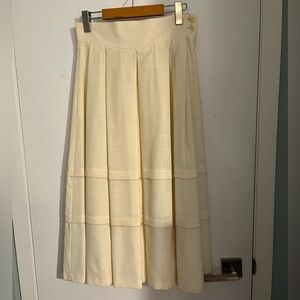 Elegant Cream Pleated Skirt